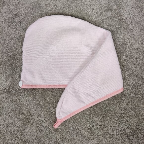 SPA Solutions Women's Hair Towel Wrap with Button Closure In Pink Powder Color - Picture 1 of 7